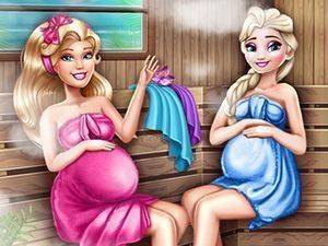 Cute Mommies Pregnant Sauna Game
